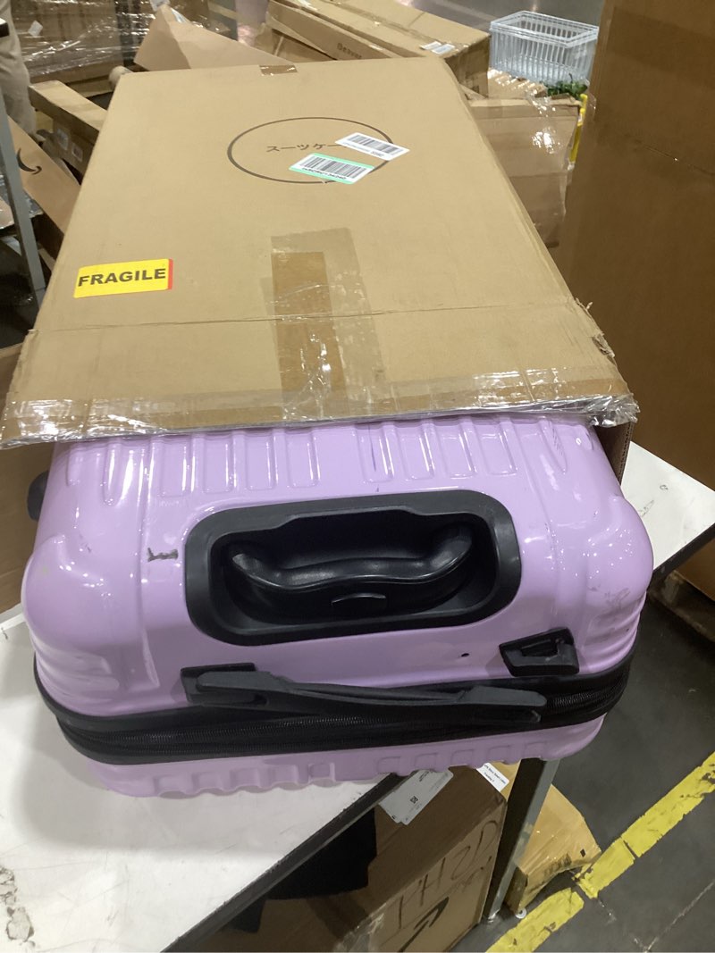 Condition photo showing As Is for carry on suitcase, 20 inch carry on luggage with wheels, hardside large suitcases with wheels, tsa lock lavender s(carry-on-20")