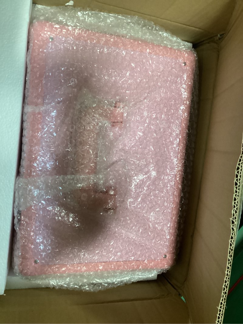 Condition photo showing New/Like New for Makeup Train Case, Rolling Makeup Case with Lid, 5 in 1 Cosmetology Case on Wheels, Christmas Gift, Large Makeup Case Organizers, Profesional Cosmetic Case for Salon Barber, Pink