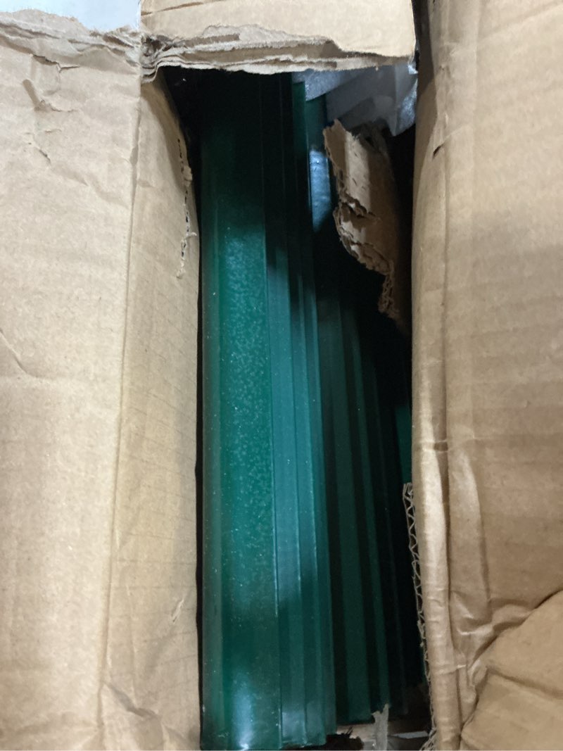 Condition photo showing Good Condition for arifaro fence posts 3 feet sturdy duty metal fence post, pack of 16, no dig garden u post for wire fencing steel post for yard, outdoor wire 3 ft green 16 pcs
