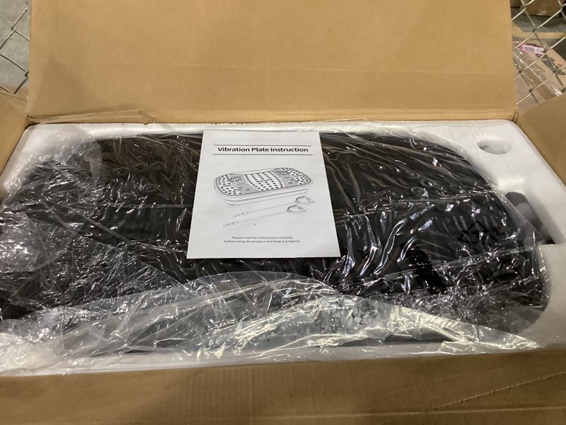 Condition photo showing New/Like New for kingburn vibration plate exercise machine - 1-99 speed levels, 10 workout modes with bluetooth & resistance bands, whole body fat shaker for weight loss, home office gym equipment black