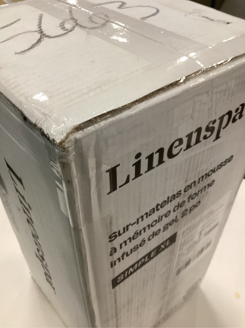 Condition photo showing New/Like New for Linenspa Memory Foam Mattress Topper - 2 Inch Gel Infused Memory Foam - Plush Feel - Cooling and Pressure Relieving - CertiPUR Certified - Dorm Room Essentials - Twin XL Size Twin XL 2 Inch Topper Only