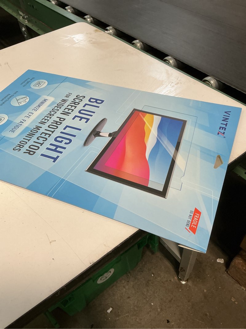 Condition photo showing New/Like New for vintez 24 inch blue light blocking screen protector panel for 16:10 widescreen computer monitor and laptop - pc anti-uv eye protection filter film - anti-scratch diagonal frame shield [1 pack] [1 pack] 24" diagonal (16:10) blue screen for monitor