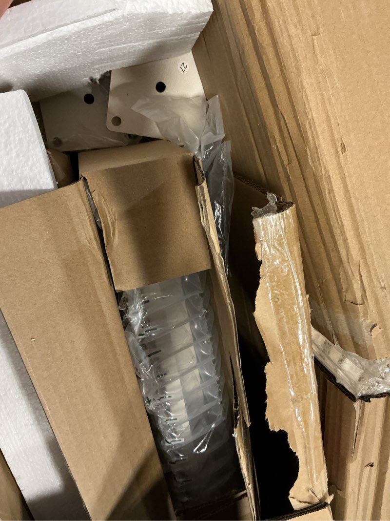 Condition photo showing As Is for BOLUO Small Vanity Desk with Hollywood Mirror and Lights, Girls Vanity with Stool, Fluted Vanity Set, Compact Make Up Table with Drawers and Outlet Bedroom