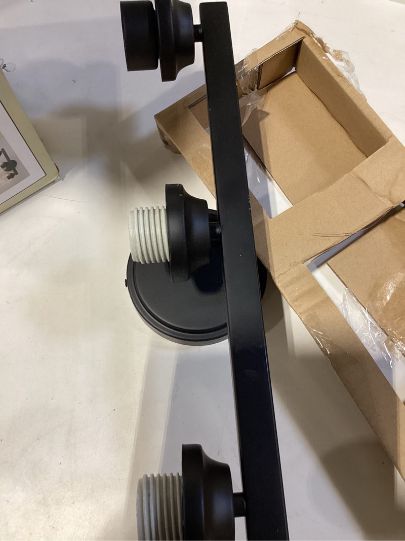 Condition photo showing As Is for allen + roth emeryson 17.75-in 3 light matte black transitional bathroom vanity light item #5134303 | model #vb220-3mbk