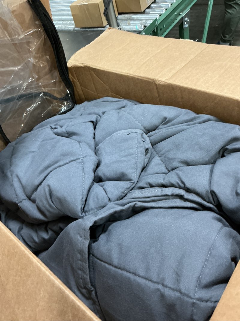 Condition photo showing Good Condition for yescool weighted blanket for adults (25 lbs, 88” x 104”, grey) cooling heavy blanket for sleeping perfect for 240-260 lbs, king size breathable blanket with premium glass bead grey 88x104-25 lbs