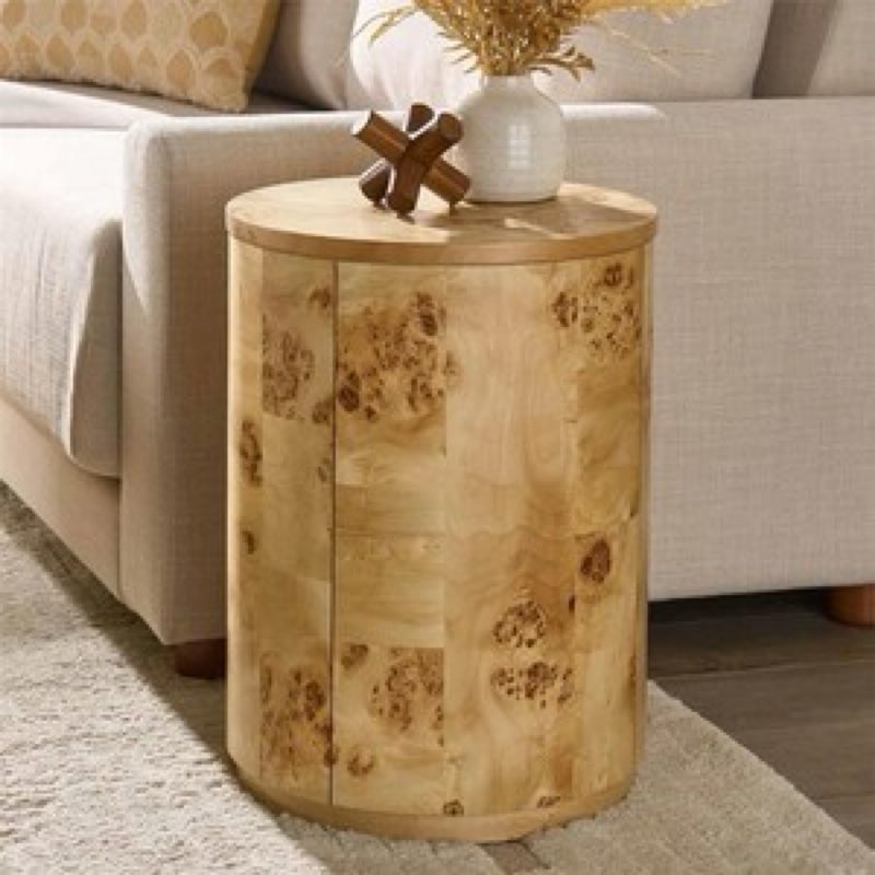 Better Homes & Garden Elegant Burlwood End Table Rustic Bohemian Side Table