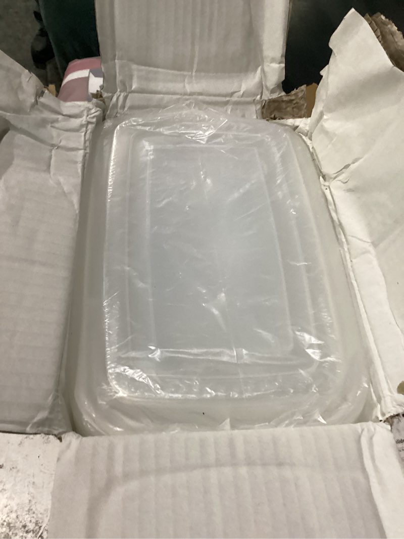 Condition photo showing New/Like New for 38oz meal prep containers [50-pack], reusable bento box with easy-snap leakproof lids - microwave, dishwasher & freezer safe food storage, bpa-free plastic lunch containers (black) 38oz-50pc