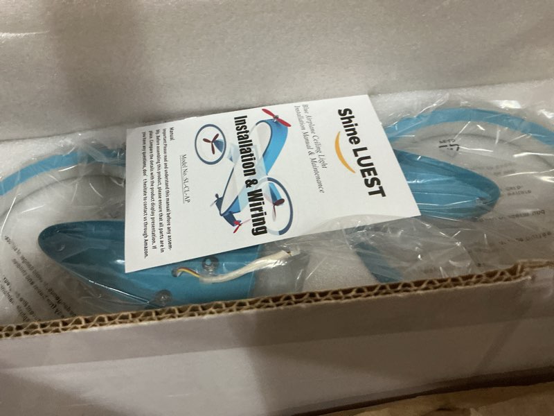Condition photo showing Good Condition for shine luest kids ceiling lights for bedroom blue airplane light fixture mount 24.8" kitchen ceiling light fixtures 3000k-6000k with remote 68w flush mount led lamp for kids room