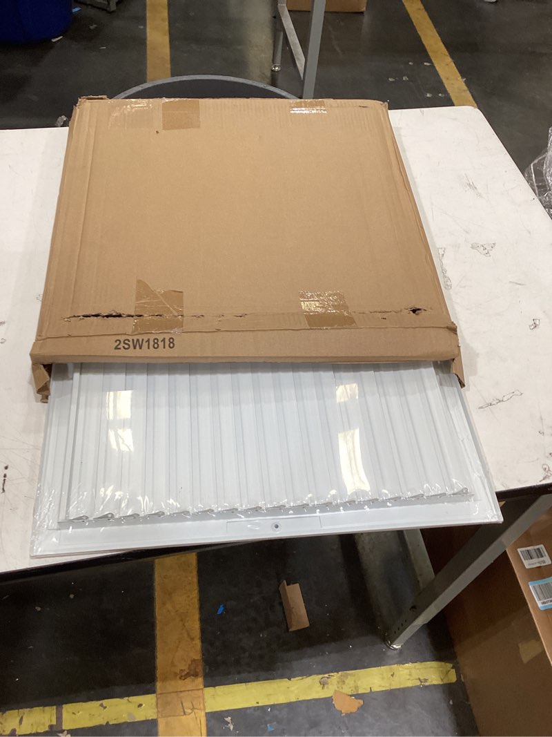 Condition photo showing New/Like New for 18x18 vent register [duct opening], vent covers for home ceiling, two-way ventilation register, adjustable solid steel wall register vent cover (18"w x18"h [duct opening])