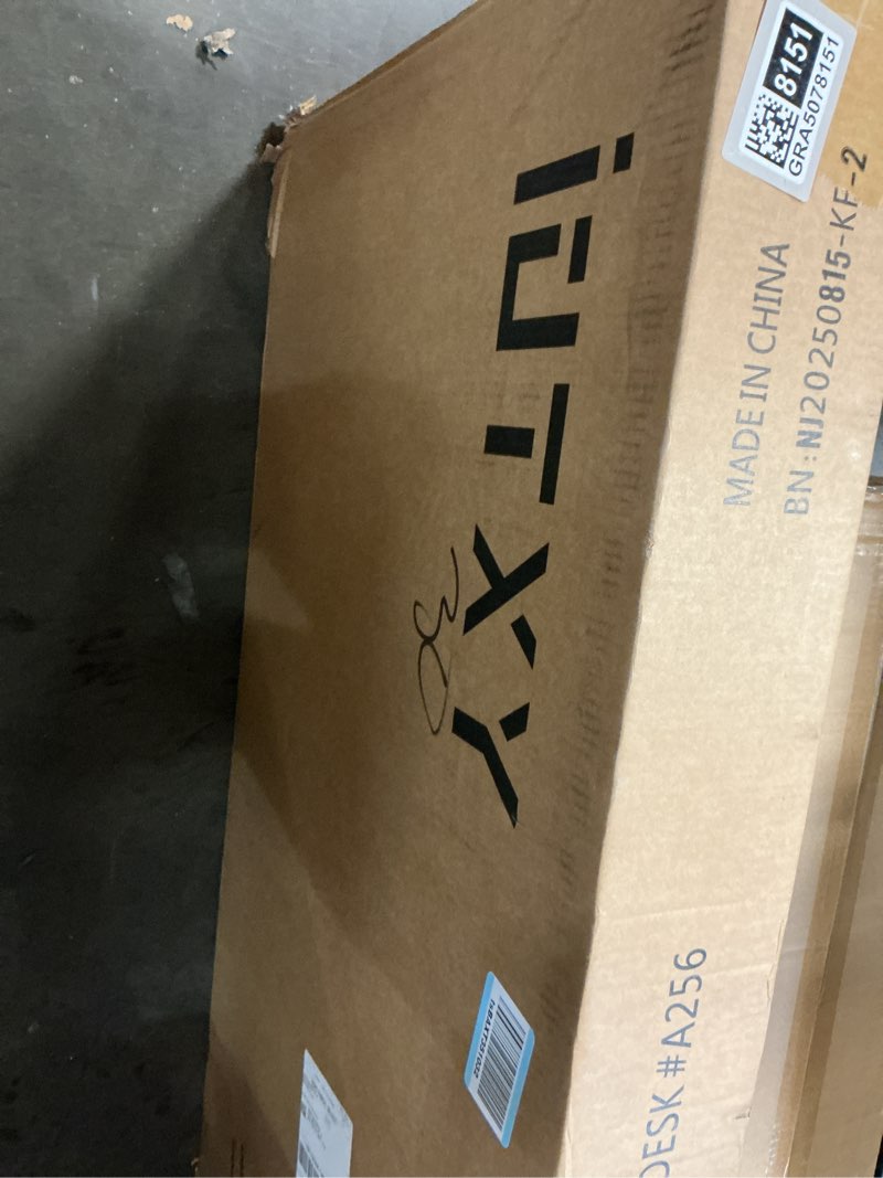 Condition photo showing Good Condition for iotxy simple wooden writing desk - modern minimalist style pc laptop computer workbench with solid wood legs, 39" w home office work table for tv stand music video live broadcast workstation, walnut 39"w walnut