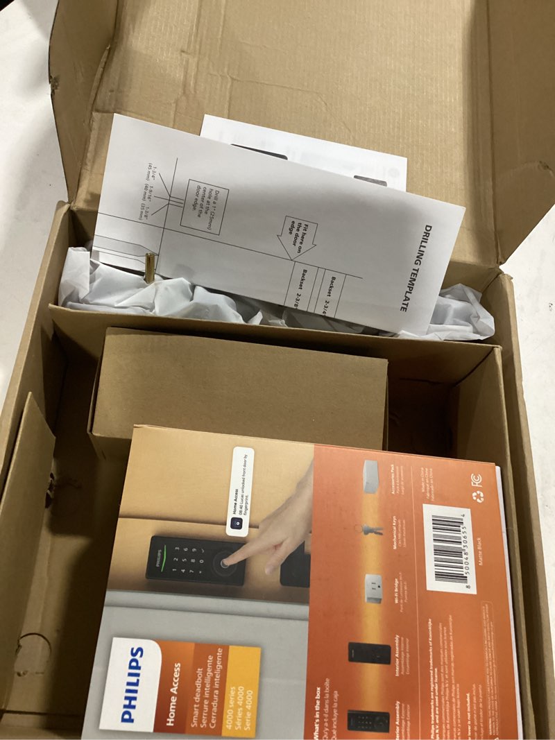 Condition photo showing Good Condition for philips wi-fi smart lock with handle, keyless entry keypad door lock with handle, front door deadbolt set with wifi gateway, app control, fingerprint unlock, pin code unlock, auto locking wi-fi lock set matte black