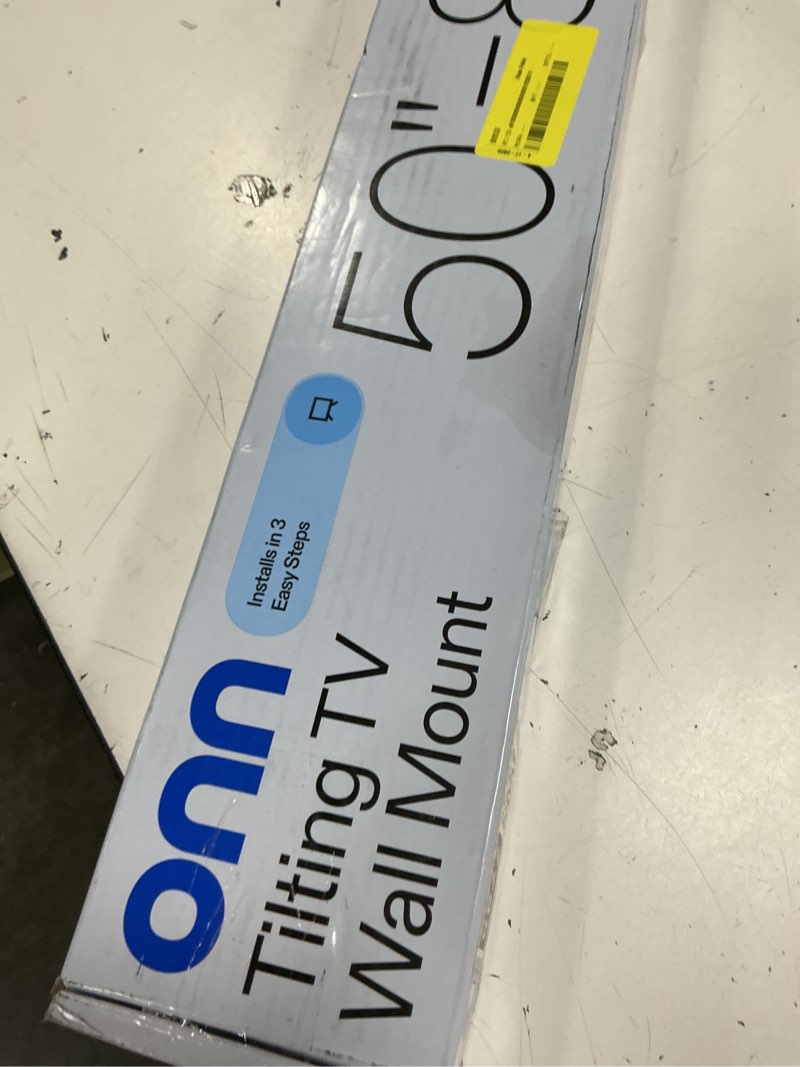 Condition photo showing New/Like New for onn. tilting tv wall mount for 50" to 86" tv's, up to 12° tilting