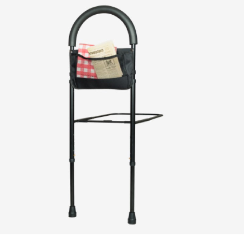Barre d'appui pour lit réglable avec poche de rangement