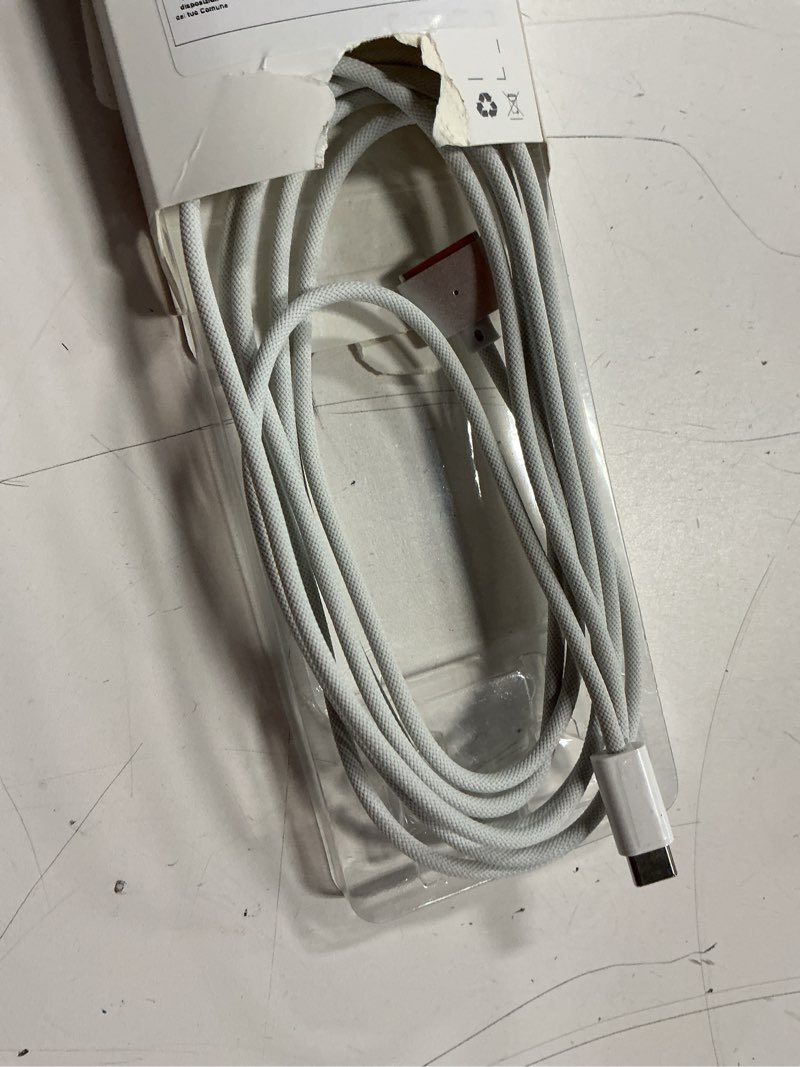 Condition photo showing Good Condition for Magnetic 3 Cable USB-C 6.6FT Compatible with M4/M3/M2 MacBook Air Pro Charger, 140W Magnetic Safe 3 Cable for MacBook Air (13"/15" 2025/2024/2023/2022), Pro (16"/14" 2024/2023/2021), White Regular-6.6FT White