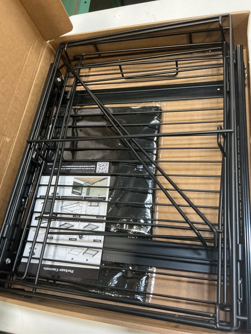 Condition photo showing Good Condition for Pull-Out Trash Can for Kitchen Cabinet, Double 13 Gallon Tilt Out Garbage Bins with Soft-Close Slides, Under Sink Stainless Steel Shelf, Easy Installation, Heavy Duty Bags Included (Black) Pull Out-Dual 13 Gallon Black