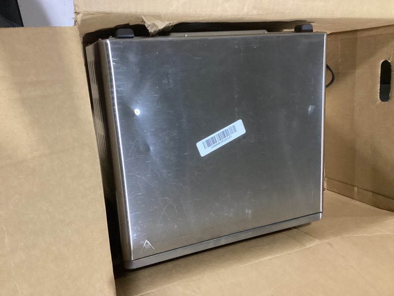 Condition photo showing As Is for Ninja Air Fryer Toaster Oven Combo | 8-in-1 Functionality | Flip Up & Away for Storage Space | Air Fry Basket, Sheet Pan, Wire Rack & Removable Crumb Tray |1800 Watt | Stainless Steel | SP151 Stainless Premium 8-in-1 Flip Oven