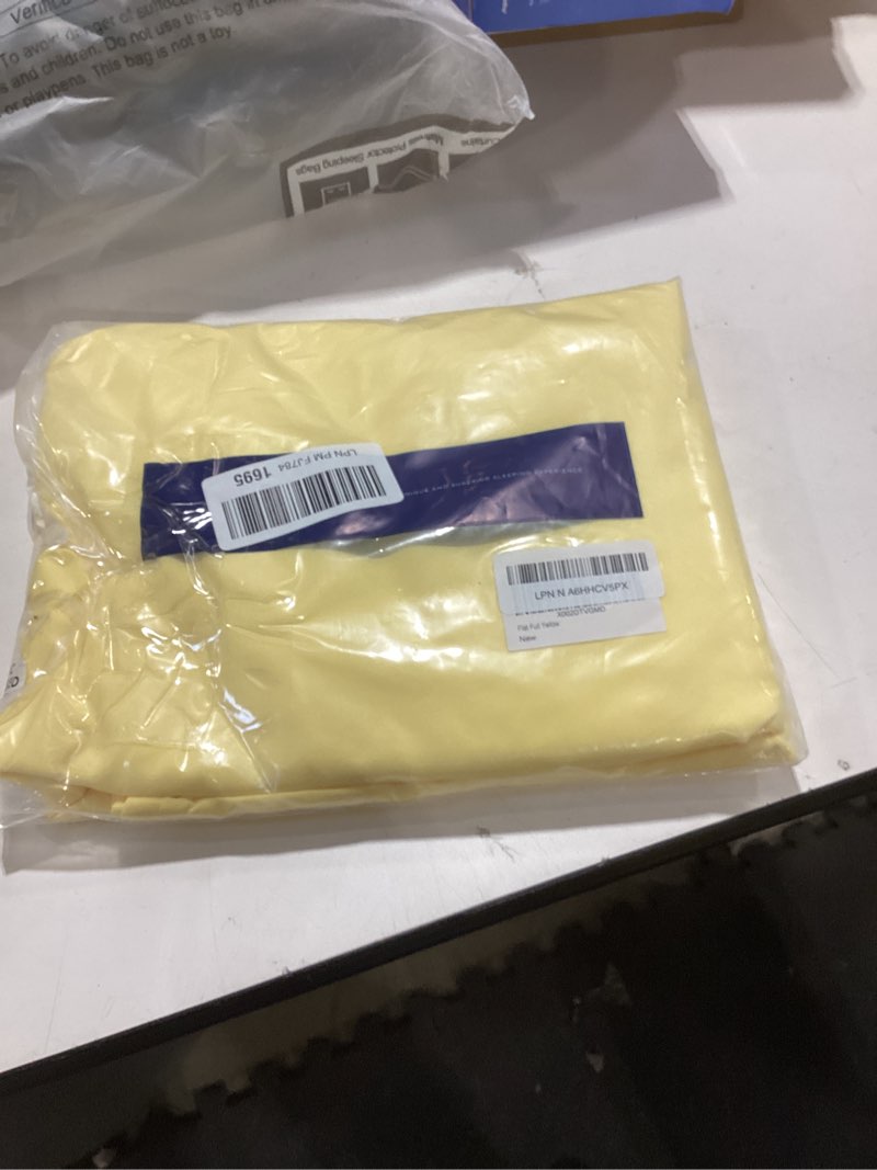 Condition photo showing New/Like New for full size flat sheet - hotel quality top flat bed sheet only - ultra-soft, comfy breathable & cooling - fade & wrinkle free - easy-care, stain & shrink resistant bedding - easy-fit & oeko-tex - yellow full 29 - yellow 1