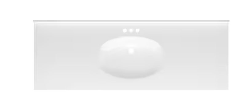 70+ bought last week project source 61-in x 22-in white cultured marble single sink 4-in centerset faucet mount bathroom