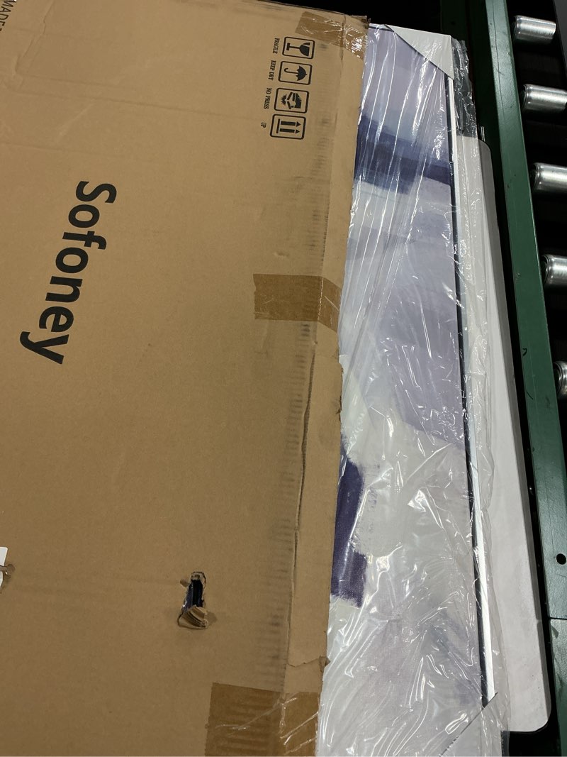 Condition photo showing New/Like New for Sofoney - Silver Framed Blue White Abstract Canvas Wall Art Prints with 3D Hand-painted Texture - Large 20x40inch Modern Oil Painting for Living Room Bedroom Home Decor 40"L x 20"W A-40