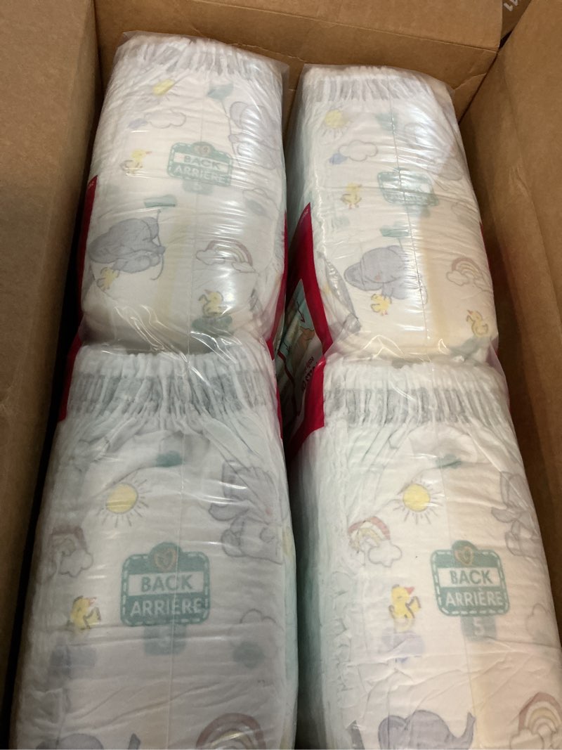 Condition photo showing New/Like New for pampers diapers - swaddlers 360° - size 5, up to 100% leakproof comfy dry fit, ez off tabs designed for easy changes, pull on diaper