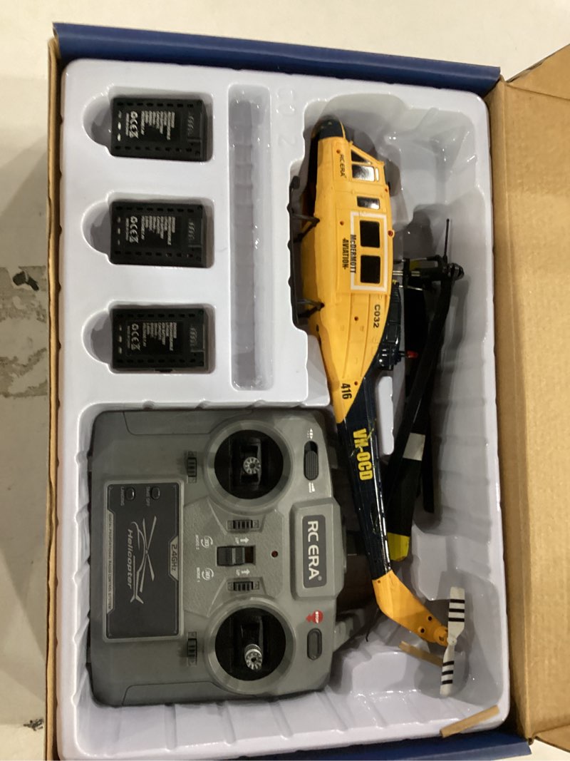 Condition photo showing Good Condition for 315mm uh-1 remote control helicopter aircraft for adults expert 6ch c032 rc heli maintain altitude brushless motor/optical flow positioning/fly upside down 3d rolling (rtf yellow 3-batteries)