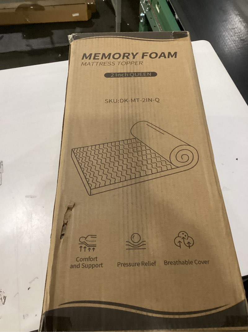 Condition photo showing New/Like New for LINENSPA Memory Foam Mattress Topper - 2 Inch Gel Infused Memory Foam - Plush Feel - Cooling and Pressure Relieving - CertiPUR Certified - Dorm Room Essentials - Queen Size Queen 2 Inch Topper Only