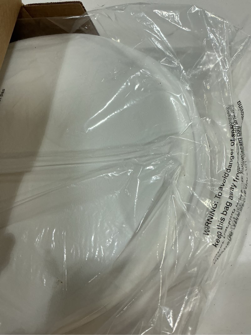 Condition photo showing As Is for centoco toilet seat round, soft cushioned vinyl toilet seat, hps20-001, white white no design