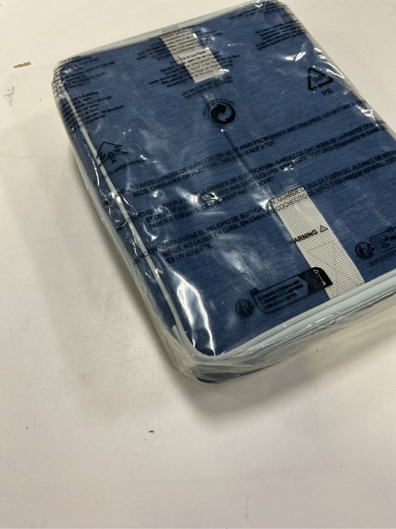 Condition photo showing Good Condition for Snackle Box Container with Insulated Bag & 4 Forks, Portable Divided Serving Tray with Lid and Handle for Veggies, Fruit, Candy, Nuts, Crackers, Versatile Serving Platter for Picnic, Beach (blue Bag)