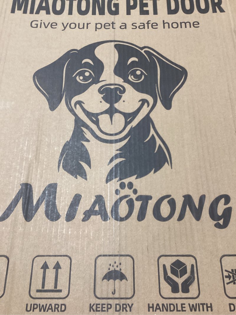 Condition photo showing New/Like New for 3-Flaps Never Rust Extra Large Dog Door for Door with Sliding Lock Panel, Steel Frame and Telescoping Tunnel, Extreme Weather Durable XL Dog Doors for Door (Pets Up to 220 Lbs)