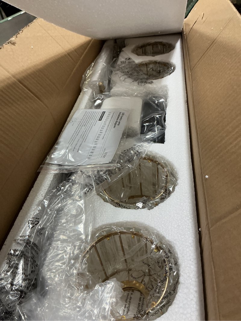 Condition photo showing New/Like New for SOLFART Crystal 4 Lights Bathroom Lights Over Mirror Bathroom Light Fixtures Vanity Light Fixture Crystal Bathroom Vanity Light 4T