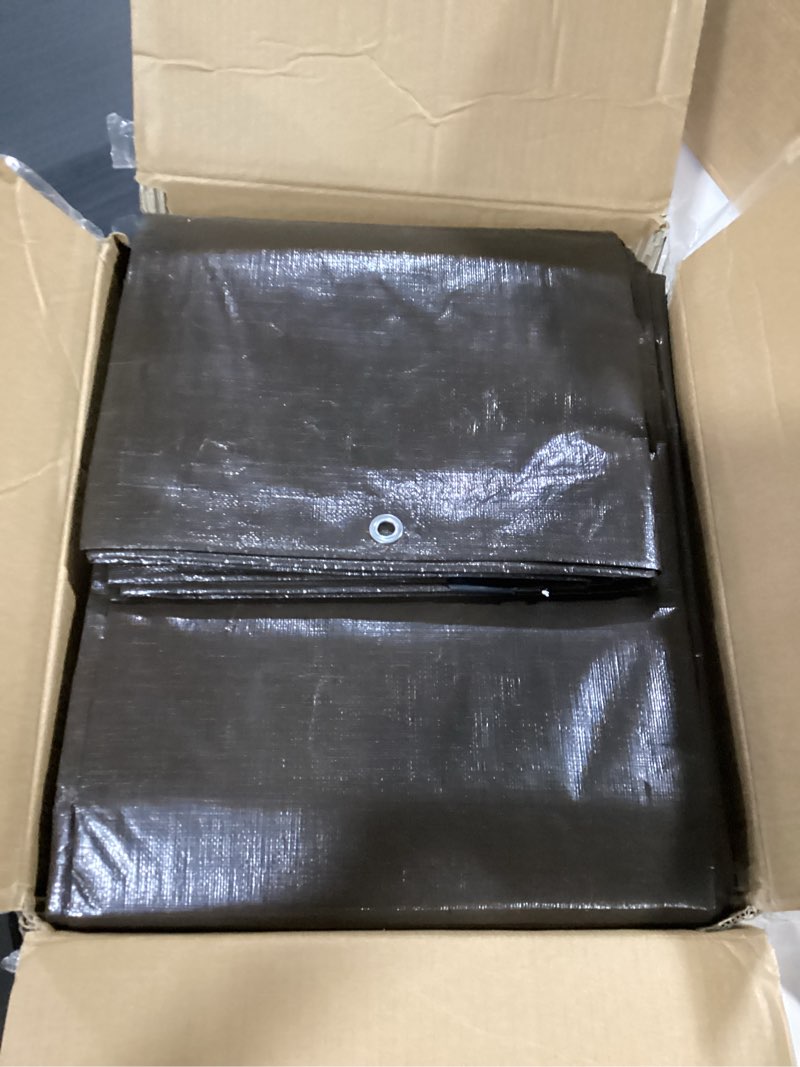 Condition photo showing Good Condition for amazon basics multi purpose waterproof poly tarp cover, 20 x 20 ft, 10mil thick, brown/silver, 1-pack (previously amazoncommercial brand)