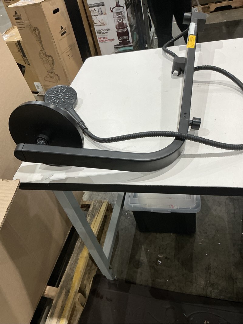 Condition photo showing As Is for similar rain shower system matte black shower faucet set, dual rainfall shower head set with 2 in 1 handheld spray, wall mounted bathroom 12-inch & 6-inch square showerheads with valve, matte black matte black wall mounted - 12\"+6\" dual shower head with handheld