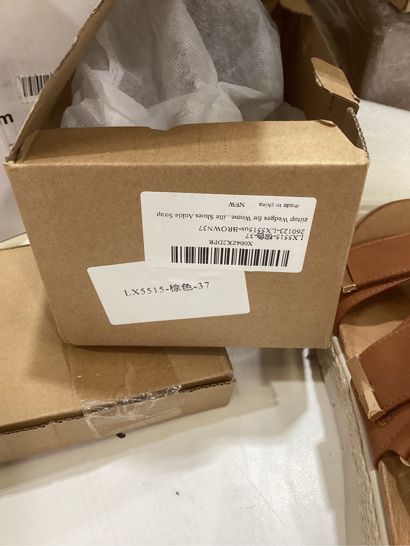 Condition photo showing As Is for nakta xw tan leather sandals 