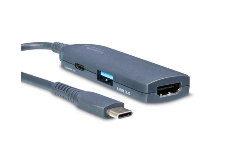 onn. 3-in-1 usb-c adapter with 100w usb-c power delivery, usb 3.0 and 4k hdmi compatible