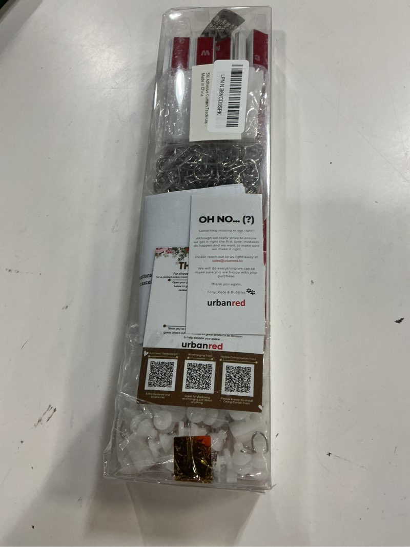 Condition photo showing Good Condition for urbanred self adhesive curtain track (5 meter, 16.4 ft) for smooth ceiling or wall - no drill, screws, ceiling curtain track, curtains rod, ceiling mount, adhesive curtains rod (non-flexible) 5 meters (16.4 ft) (adhesive, non-flexible)