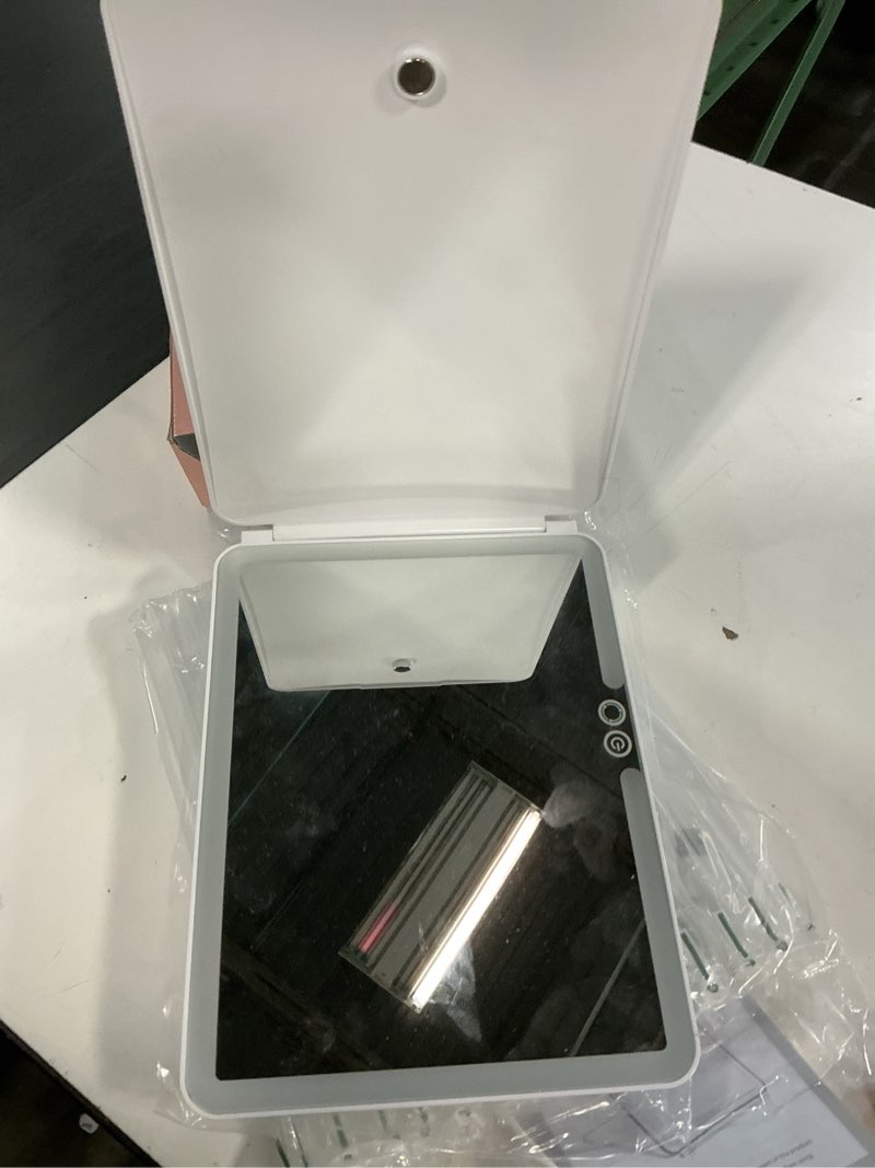 Condition photo showing Good Condition for deweisn folding lighted makeup mirror with 72 leds 3 colors light modes usb rechargable 1800ma batteries portable ultra thin compact vanity mirror dimmable travel mirror white