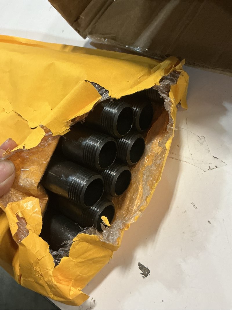 Condition photo showing As Is for 10 Pack 3/4 Inches x 16 Inches Black Malleable Steel Nipples Fitting, DIY Steampunk Industrial Vintage Style. 3/4'' x 16'' 10