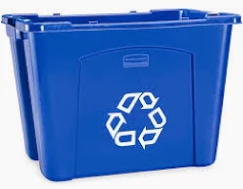 Rubbermaid Commercial, RCP571473BE, 14-Gallon Recycling Box, 1, Blue