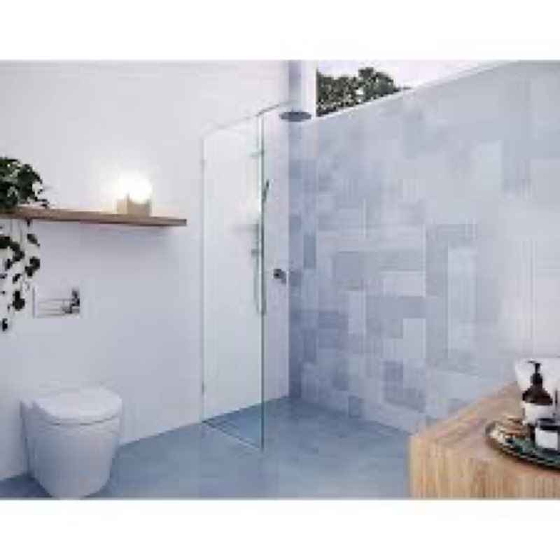 vela 24 in. w x 78 in. h frameless fixed single panel shower door in brushed nickel without handle