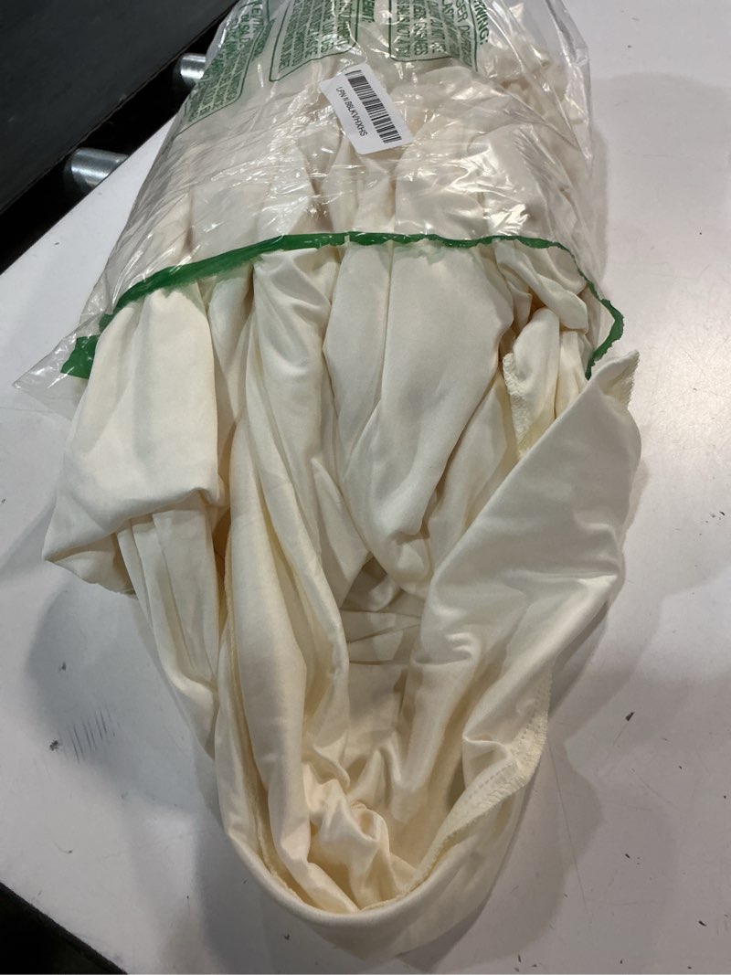 Condition photo showing Good Condition for 10x10ft wrinkle free ivory backdrop curtain for parties soft fabric drapes wedding ivory curtain backdrop for birthday party decorations background for photography 5x10ft,2 panels w5' x h10'(2 panels) ivory
