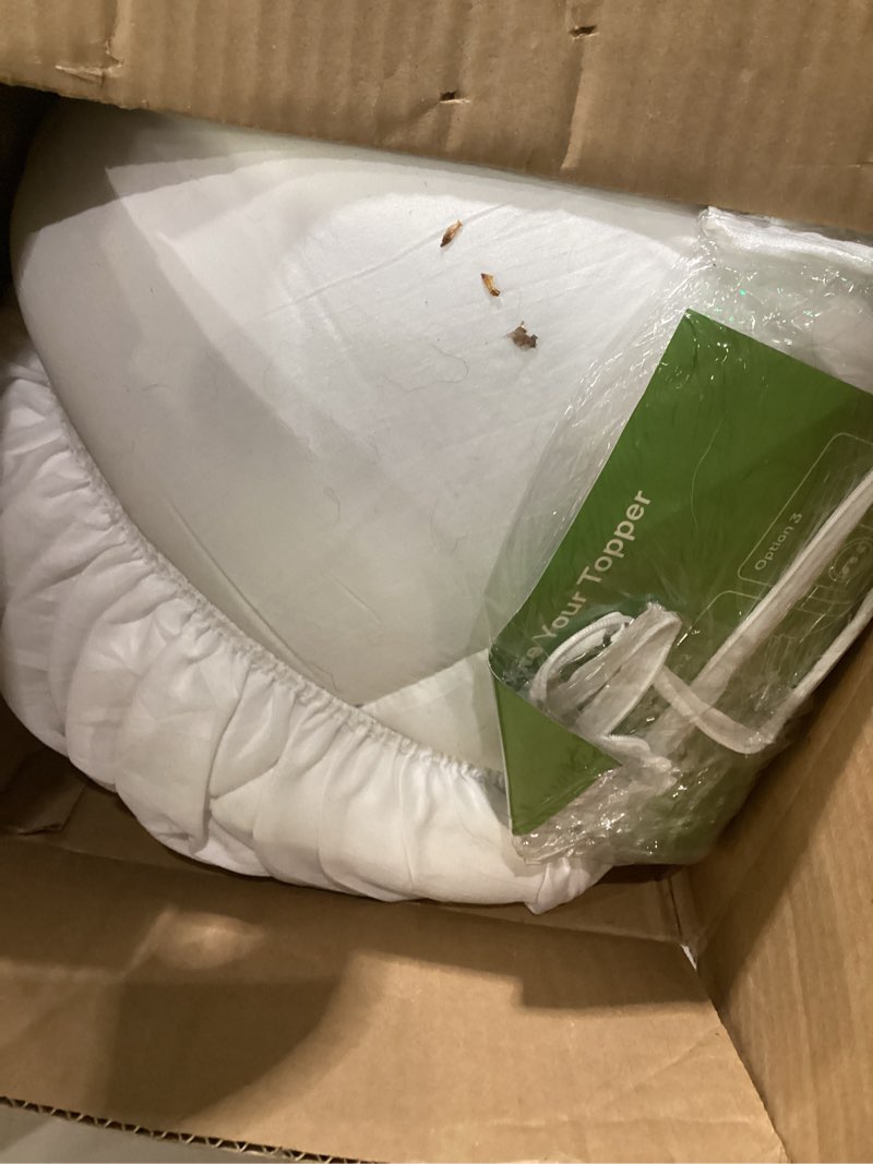 Condition photo showing As Is for niagara sleep solution ultra soft queen size mattress topper - rayon derived from bamboo pillow top mattress pad for back pain relief - naturally cooling for hot sleepers, green green queen