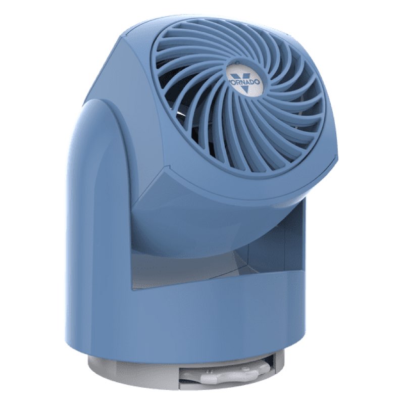 vornado flippi v6 compact air circulator fan, 3.2" tabletop fan, adjustable head, 2 speeds, blue