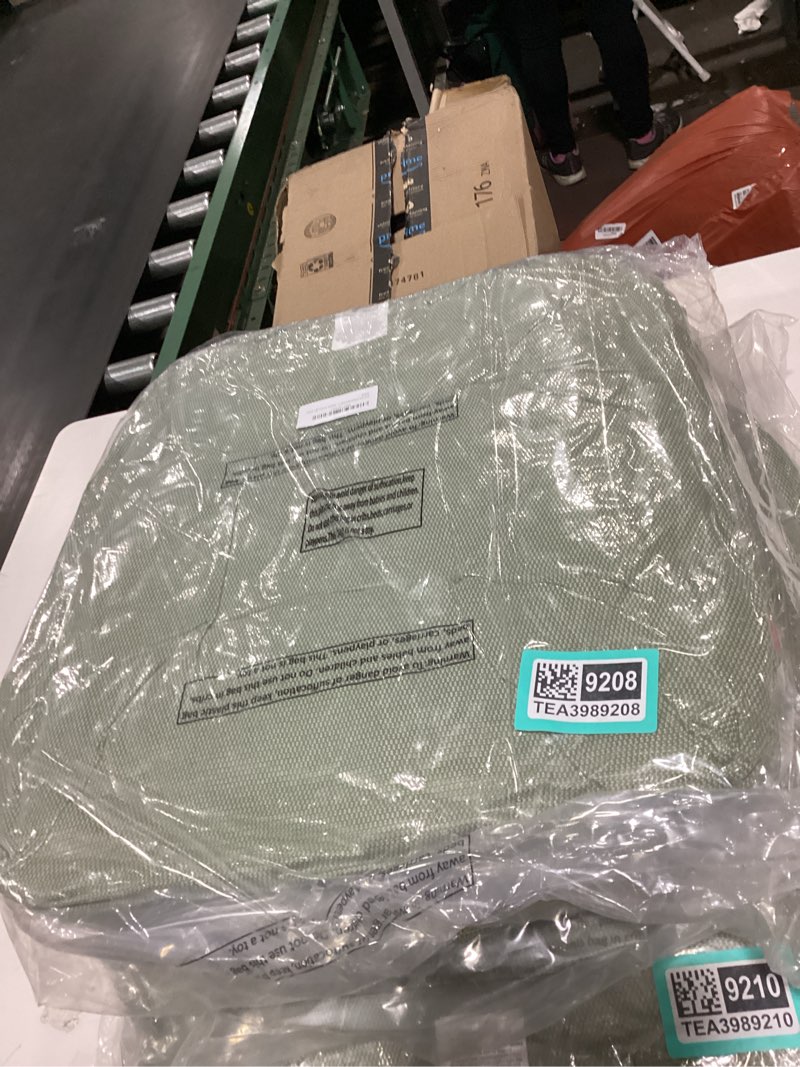 Condition photo showing As Is for indoor/outdoor tufted seat cushions with ties set of 2, 19"x19" chair cushions for dining chairs, waterproof chair pads for garden patio kitchen home-light green light green 2 count (pack of 1)