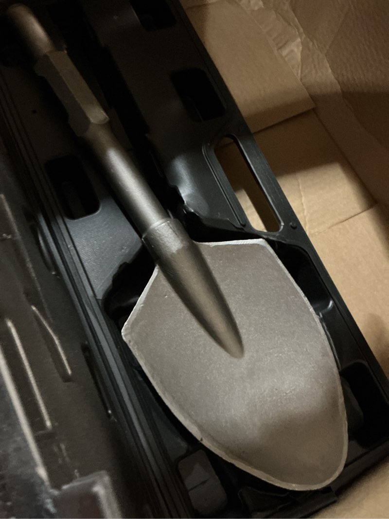 Condition photo showing Good Condition for xtremepowerus 1-1/8" hex shank 5" shovel width construction clay spade scoop shovel bit for electric demolition jack hammer w/carrying case shovel chisel