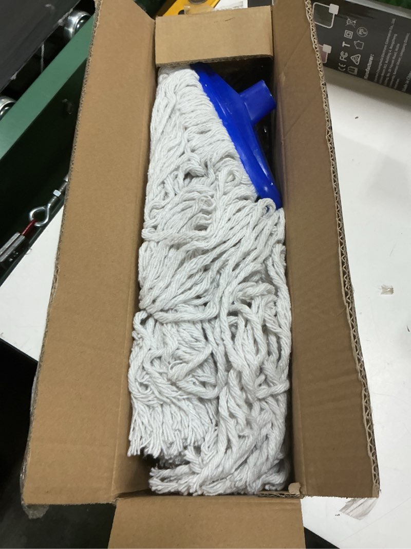Condition photo showing Good Condition for indoor cotton mops for floor cleaning - indoor cleaning mop for wood floors, tile, hardwood floor, 52" adjustable stainless steel handle mops to clean living room, kitchen,bathroom. (white blue)