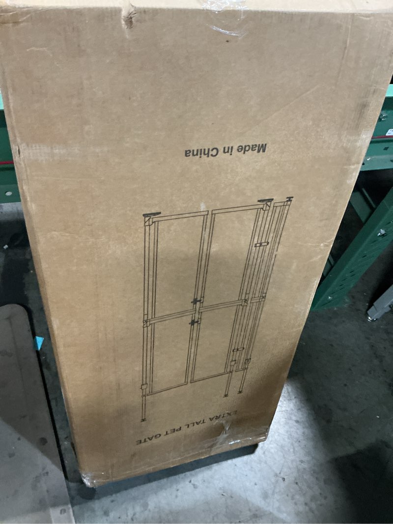 Condition photo showing Good Condition for 74.80-98.43'' Extra Tall Cat Gate, Adjustable 33.86” and 35.80" Wide, Transparent Full Door Pet Gate, Auto Close No Drilling Cat Proof Safety Gate for Doorway Stairs- White White W: 33.86-35.80"