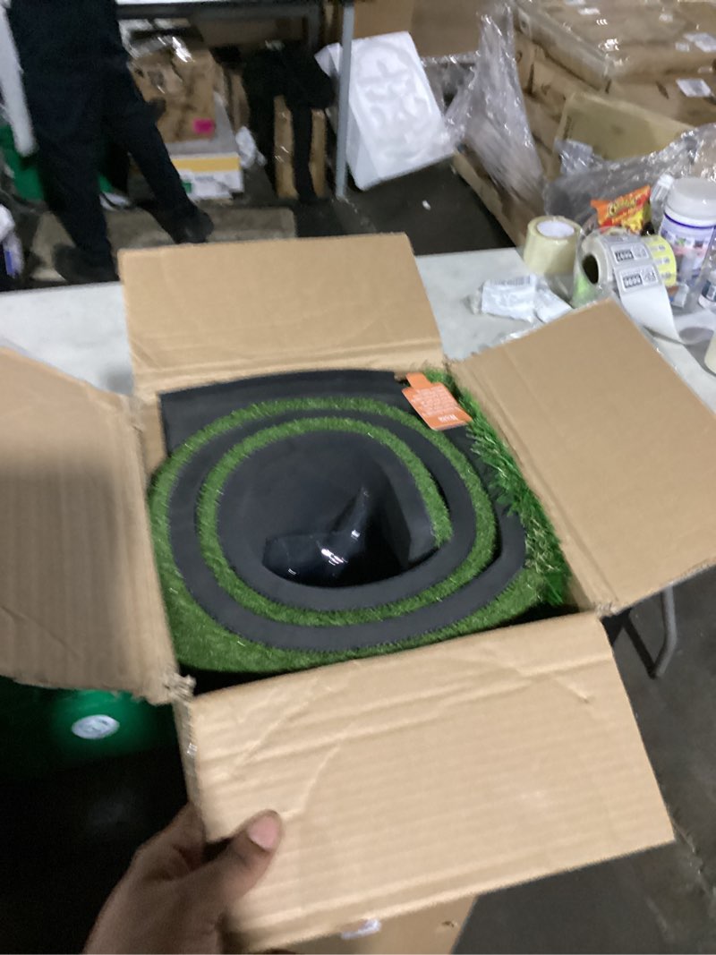 Condition photo showing Good Condition for golf hitting mat with ball tray 5x4ft - 6x4ft dual-turf practice mat for indoor & outdoor use golf training mat with rubber tee holes, suitable for swing driving & chipping 5 x 4 ft - 1.22"