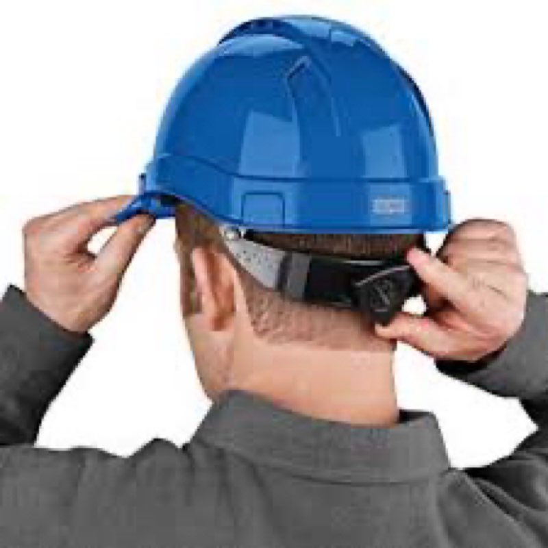 W&H Hard Hats for Construction Adjustable Suspension Cascos De Construccion Blue