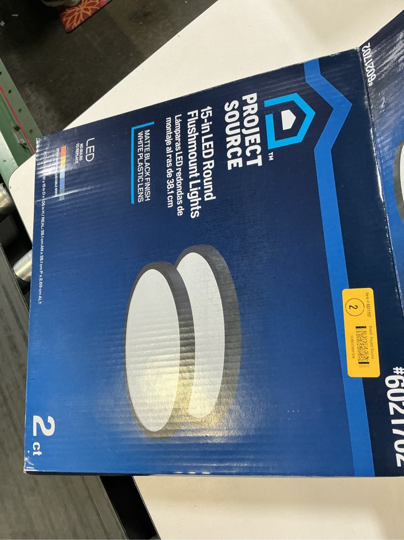 project source edge light 1 -light 15-in matte black indoor/outdoor integrated led flush mount light 2 -pack