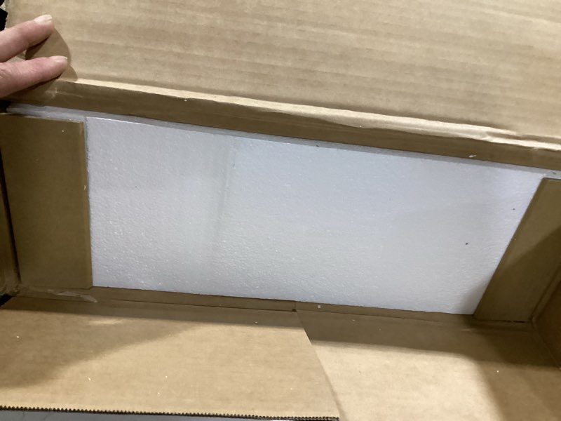 Condition photo showing Good Condition for white small vanity desk with mirror and 3 adjustable light modes